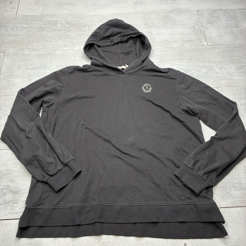 Peter Millar Hoodie Mens XL Black Pete Dye Golf Club Cotton Modal Pullover